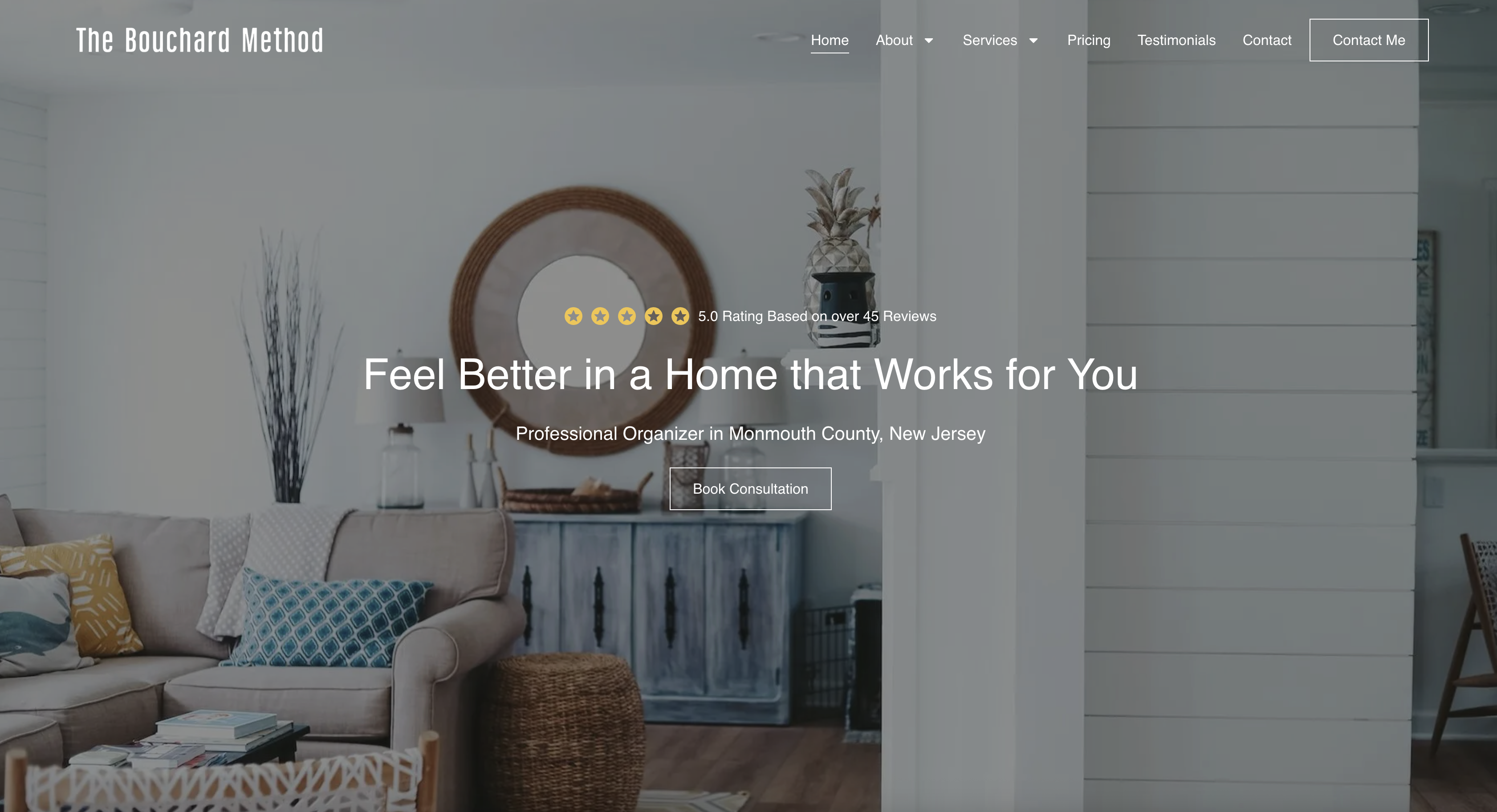 Professional organizer website example