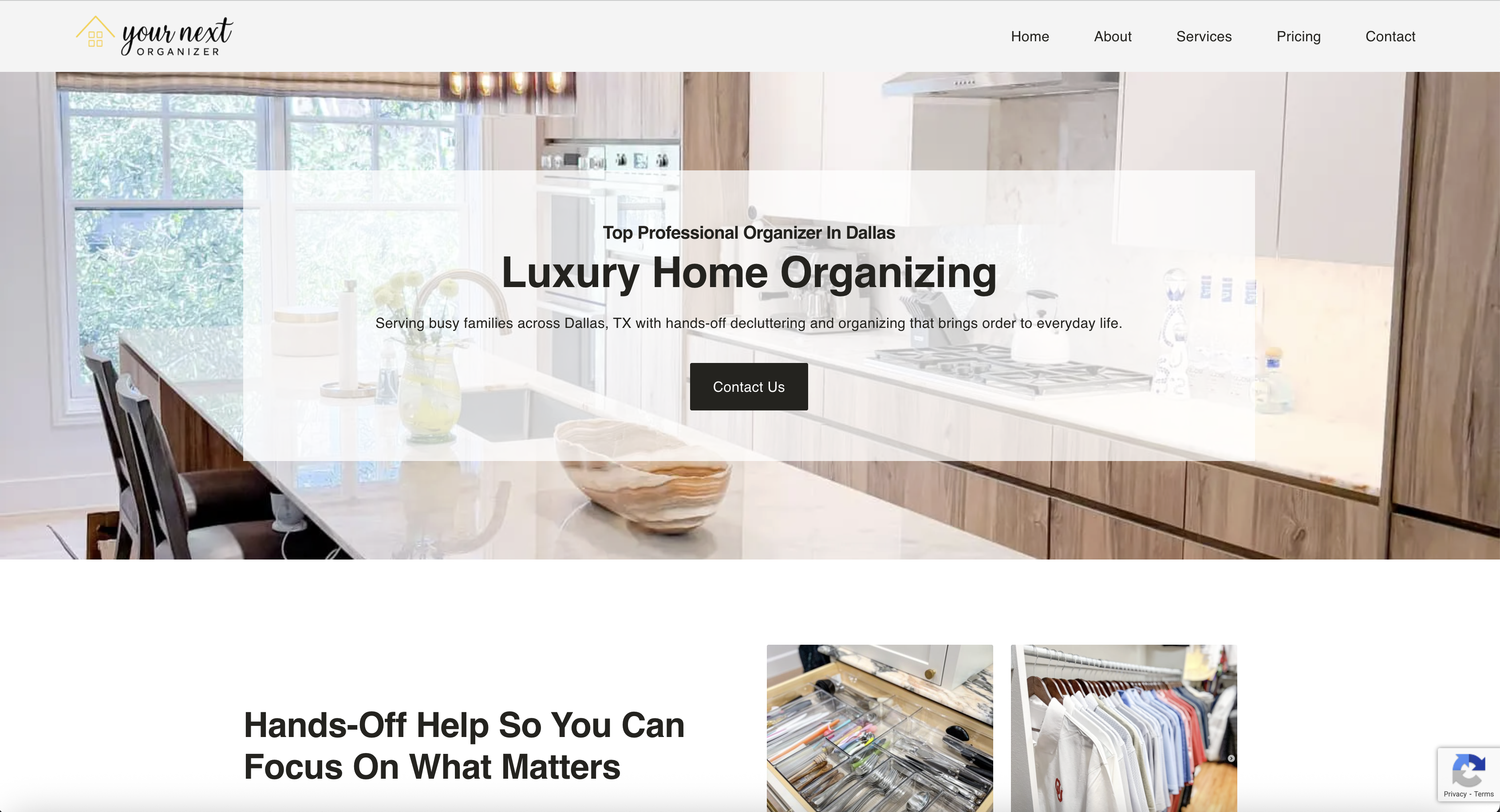 Your Next Organizer website design