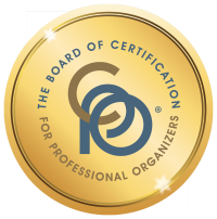 Board of Certification for Professional Organizers credential seal