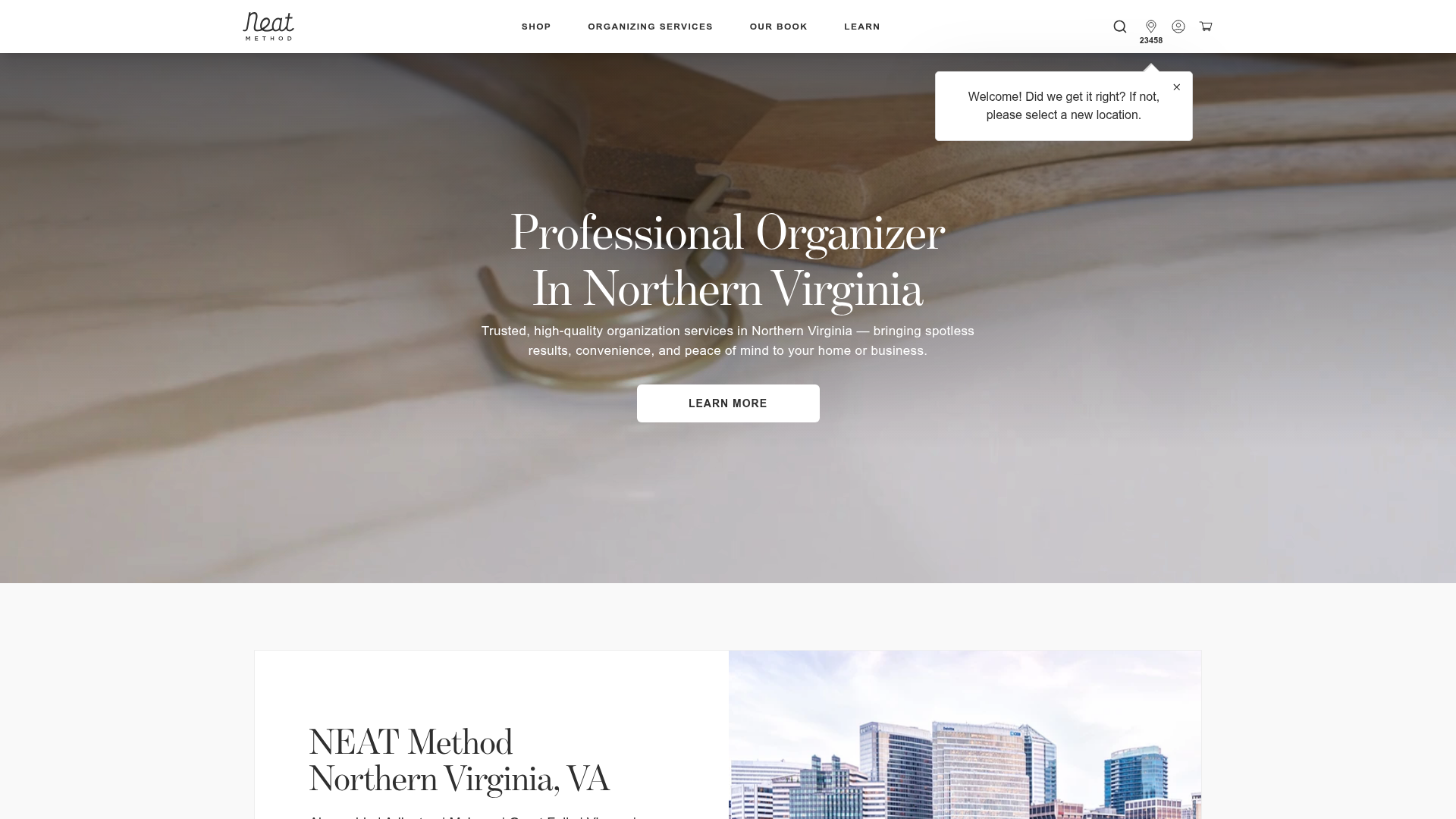 NEAT Method Northern Virginia location page listing Arlington