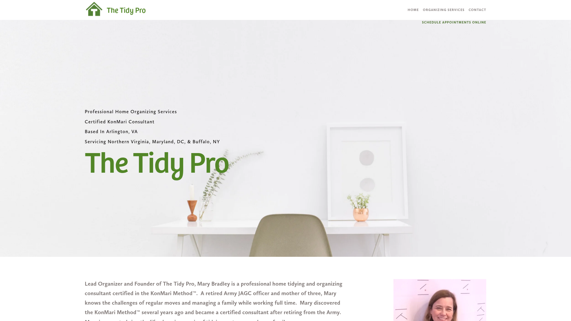The Tidy Pro website homepage