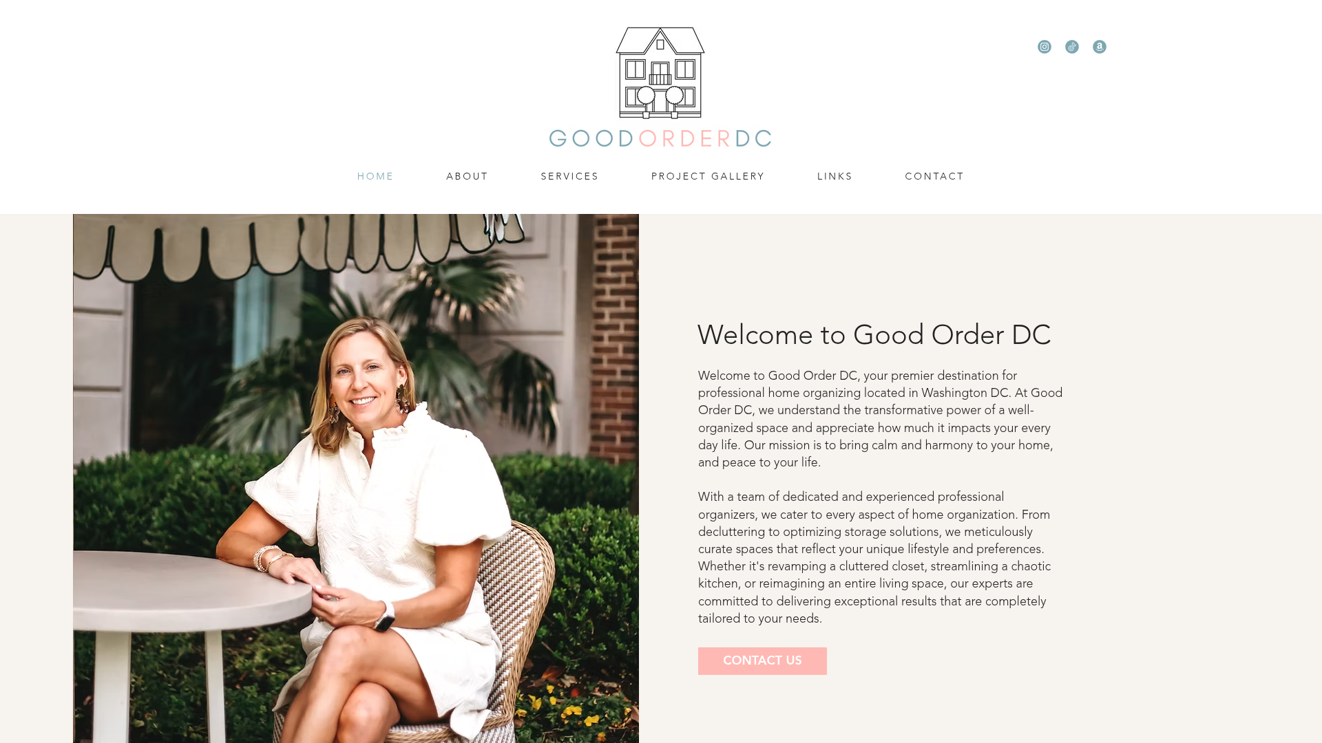 Good Order DC website homepage featuring founder and lead organizer Jaime Hayes