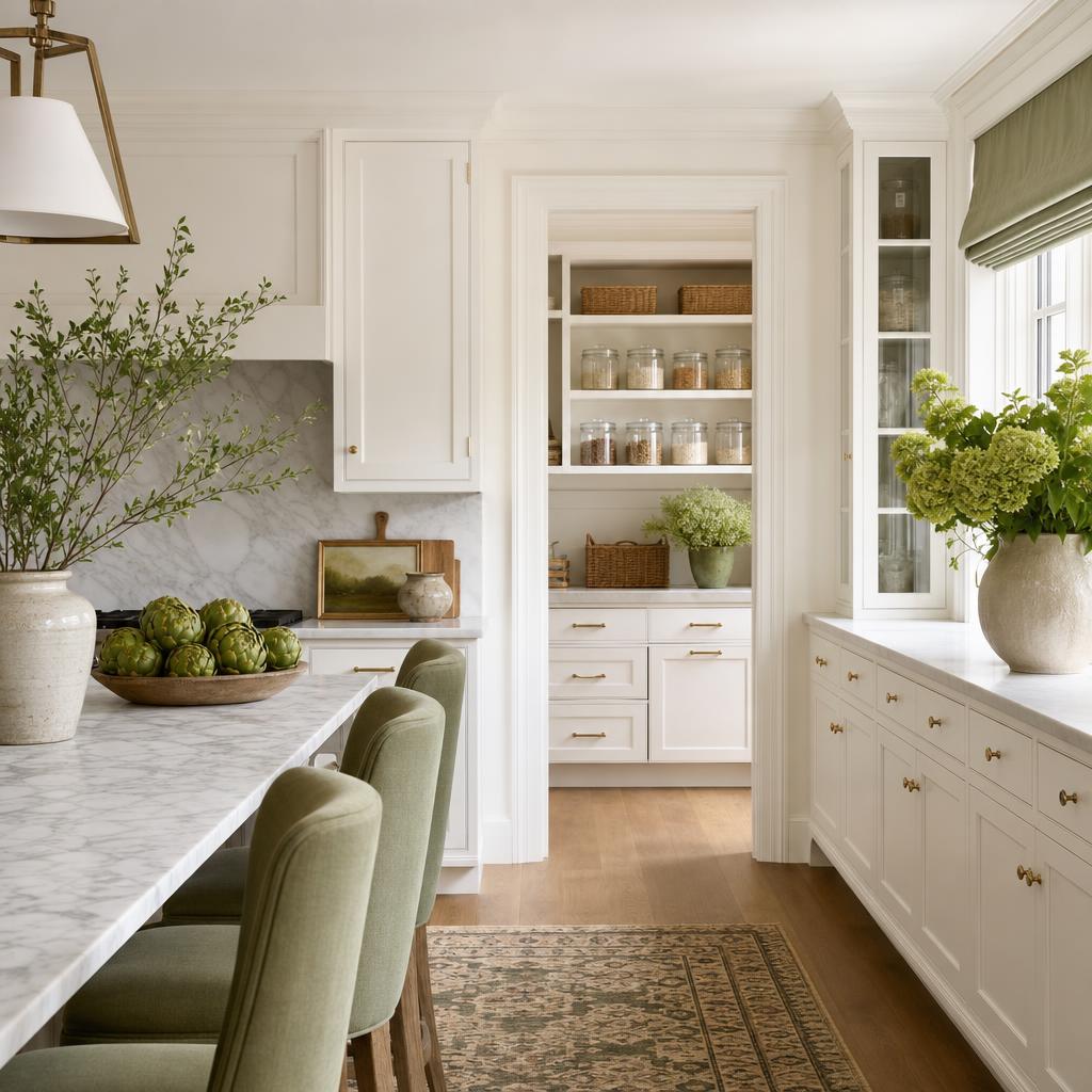 Beautifully organized luxury kitchen and pantry in a Washington, DC home