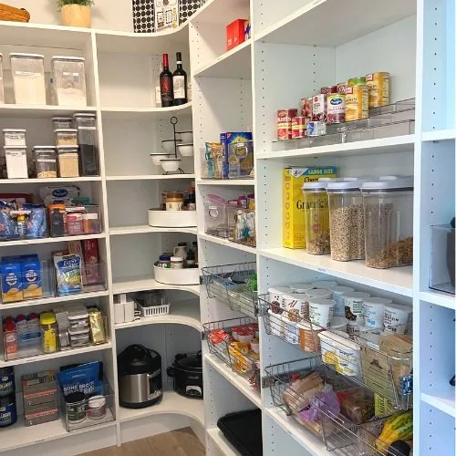 An organized home pantry