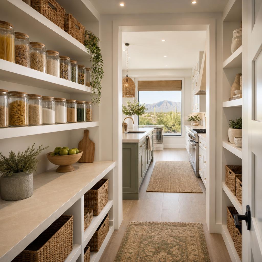 Beautifully organized pantry and kitchen in a Las Vegas home