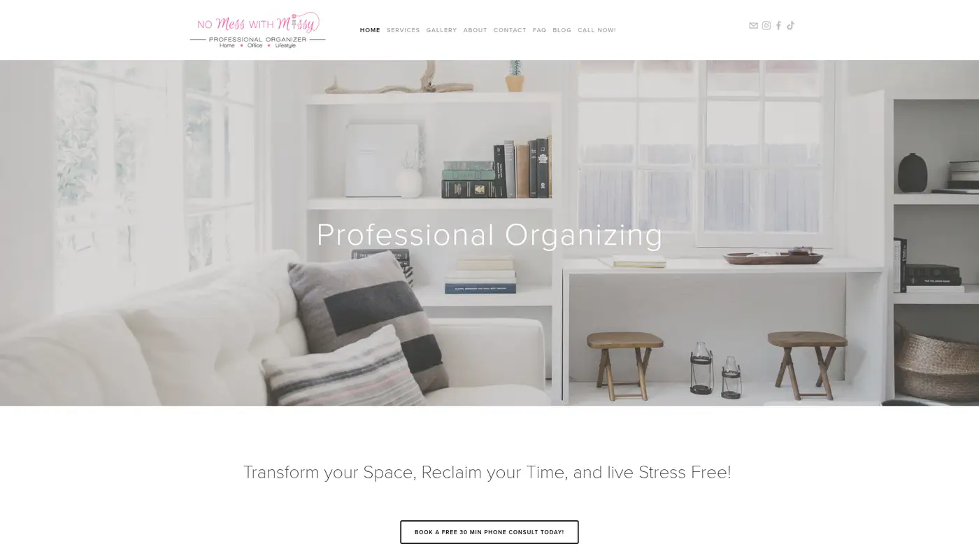 No Mess With Missy website screenshot