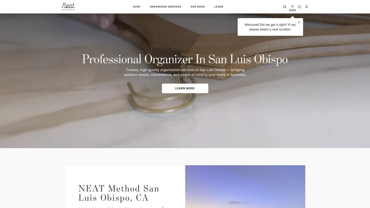 NEAT Method San Luis Obispo location webpage screenshot