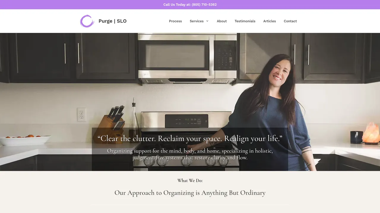 Purge SLO homepage screenshot